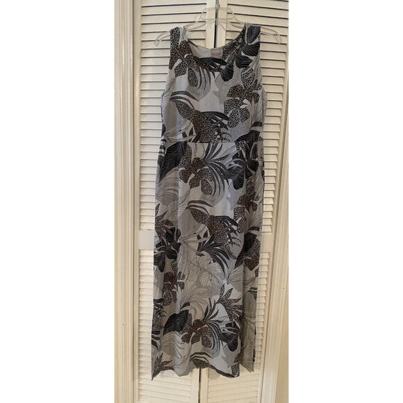 Chicos Maxi Tank Dress Size 8/10 Animal Print Sleeveless w/pockets Stretchy - Picture 1 of 7